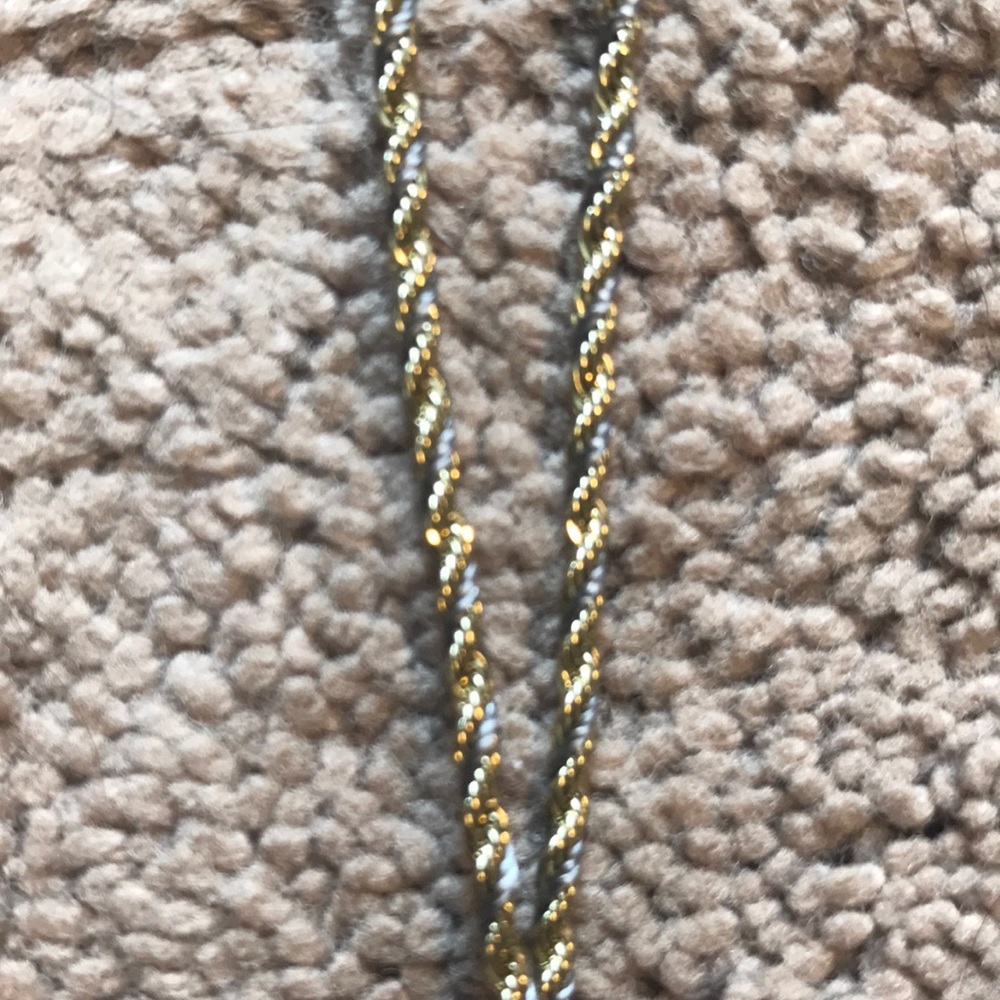 LOFT gold rope three tiered necklace